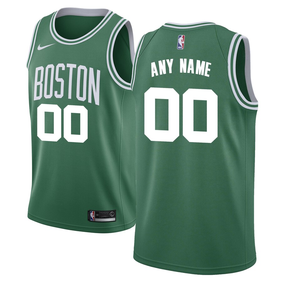 Men's Boston Celtics Custom #00 Swingman Nike Icon Edition Green Jersey 2401JDNC